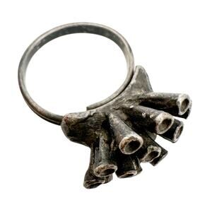 Brutalist Biomorphic Upcycled Ring Tentacle Sea Anemone Ring Size 6 Adjustable